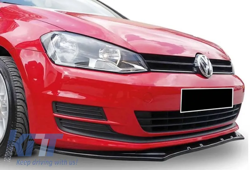 Front Spoiler suitable for VW Golf VII (7) 12-17 Race Glossy Black Standard Version