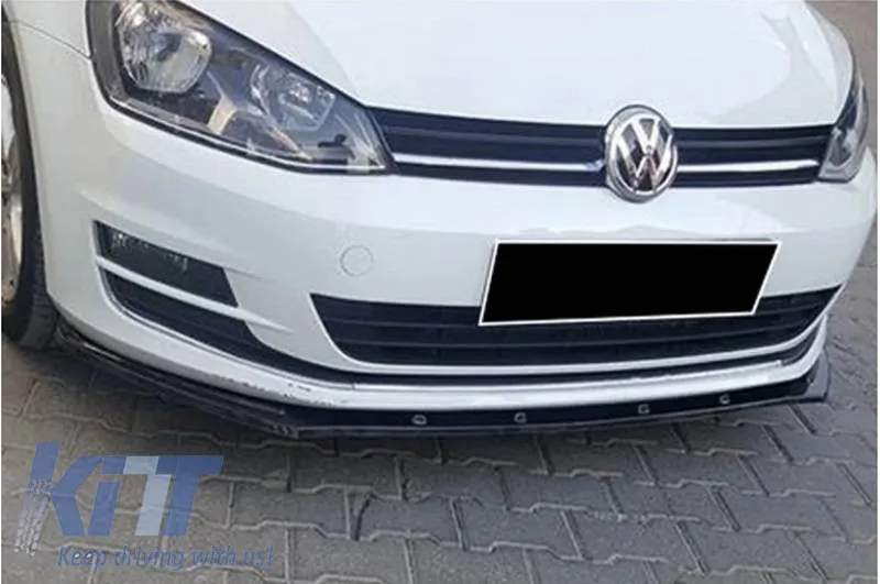 Front Spoiler suitable for VW Golf VII (7) 12-17 Race Glossy Black Standard Version