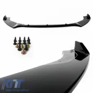 Front Spoiler suitable for VW Golf VII (7) 12-18 GTI Bumper Glossy Black 3pc-image-6301129