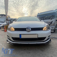 Front Spoiler suitable for VW Golf VII (7.5) 17-20 Standard Bumper Black Color From Abs Plastic 3 Pieces