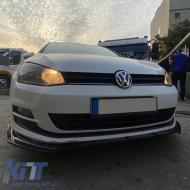Front Spoiler suitable for VW Golf VII (7.5) 17-20 Standard Bumper Black Color From Abs Plastic 3 Pieces