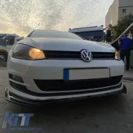 Front Spoiler suitable for VW Golf VII (7.5) 17-20 Standard Bumper Black Color From Abs Plastic 3 Pieces-image-6308237