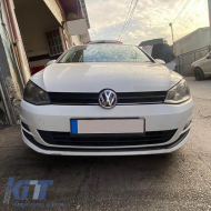 Front Spoiler suitable for VW Golf VII (7.5) 17-20 Standard Bumper Black Color From Abs Plastic 3 Pieces
