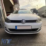Front Spoiler suitable for VW Golf VII (7.5) 17-20 Standard Bumper Black Color From Abs Plastic 3 Pieces-image-6308239