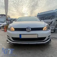 Front Spoiler suitable for VW Golf VII (7.5) 17-20 Standard Bumper Black Color Made from ABS Plastic 3 Pieces-image-6309311