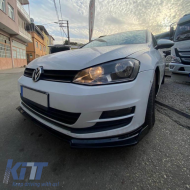 Front Spoiler suitable for VW Golf VII (7.5) 17-20 Standard Bumper Black Color Made from ABS Plastic 3 Pieces
