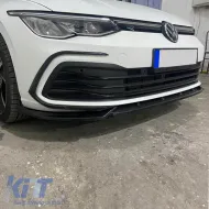 Front Spoiler suitable for VW Golf VIII (8) 21+ Standard Bumper Black Color From Abs Plastic 3 Pieces-image-6327701