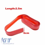 Front Spoiler Universal Samurai Lip Safe & Style 2500mm Red Carbon 1 pc-image-6306005