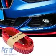 Front Spoiler Universal Samurai Lip Safe & Style 2500mm Red Carbon 1 pc-image-6306008