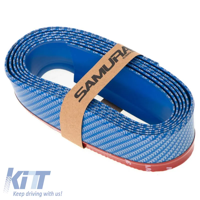 Front Spoiler Universal Samurai Lip Safe & Style 2500mm Blue Carbon 1 pc