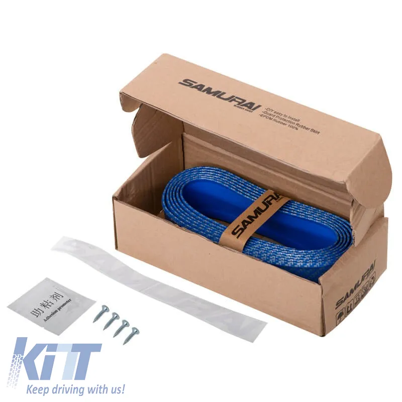 Front Spoiler Universal Samurai Lip Safe & Style 2500mm Blue Carbon 1 pc