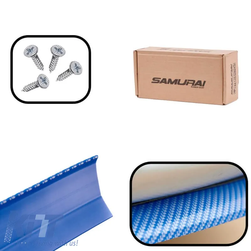 Front Spoiler Universal Samurai Lip Safe & Style 2500mm Blue Carbon 1 pc