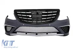 image-48-Front Stoßstange für MERCEDES W222 S-Klasse 13-17 S63 Design Kühlergrill Schwarz-