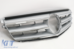 Frontgitter für Mercedes C W204 S204 Limousine Kombi 2007-2014 Sport Silber-image-6091382