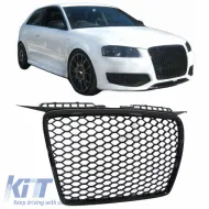 image-0-Frontgrill geeignet für Audi A3 8P 05-08 RS3 Look Waben schwarz glänzend 1 Stk.