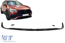 image-22-Frontlippe Erweiterung Flossen Aero für Mercedes GLA H247 Sport Line 2020+ Glänzend schwarz