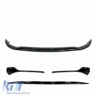 image-27-Frontspoiler geeignet für Mercedes-Benz A-Klasse W177 18-23 Hatchback / Limousine A Design Line Hochglanz Schwarz 3 Stück