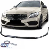 image-51-Frontspoiler Lippe Sportlook schwarz glänzend, geeignet für Mercedes C W205 S205 14-21