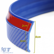 Frontspoiler, universelle, flexible Seitenschweller, 2,5m x 5cm, Carbon-Look, blau-image-6207298