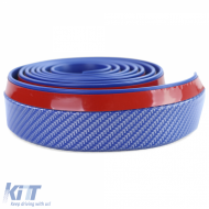 Frontspoiler, universelle, flexible Seitenschweller, 2,5m x 5cm, Carbon-Look, blau-image-6207301