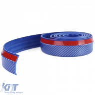 Frontspoiler, universelle, flexible Seitenschweller, 2,5m x 5cm, Carbon-Look, blau-image-6207304
