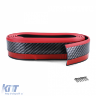 Frontspoilerlippe universal flexibel Carbon-Look rot 5cm 2,5 Meter-image-6197904
