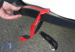 Frontspoilerlippe universal flexibel Carbon-Look rot 5cm 2,5 Meter-image-6197910