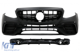 image-46-Frontstoßstange & Diffusor Auspuff Tipps für Mercedes E W213 16-19 E53 Look Schwarz