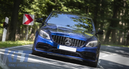 Frontstoßstange Diffusor für Mercedes C A205 C205 2014-2019 C63 Look Glänzend schwarz-image-6077994
