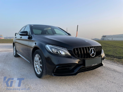 Frontstoßstange Diffusor für Mercedes C A205 C205 2014-2019 C63 Look Glänzend schwarz-image-6079251