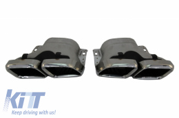 Frontstoßstange Diffusor für Mercedes C-Klasse A205 C205 2014-2019 C63 Look Chrom-image-6078064