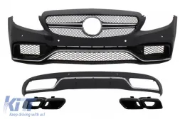 image-60-Frontstoßstange Diffusor Tipps für Mercedes C W205 S205 14-18 C63 Look