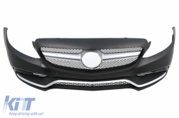 Frontstoßstange Diffusor Tipps für MERCEDES C-Klasse W205 S205 14-20 C63 Look Gitter-image-6078638