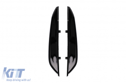 Frontstoßstange Flaps Side Fins für MERCEDES A W177 V177 04.18+ A35 Look Schwarz--image-6063233