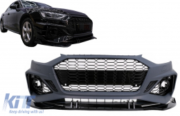 Frontstoßstange für Audi A4 B9 8W Facelift 2020+ Quattro RS4 Look Gitter-image-6127555