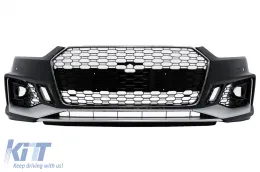 image-59-Frontstoßstange für Audi A5 F5 2017-2019 Quattro RS5 Look Bienenwabe Kühlergrill