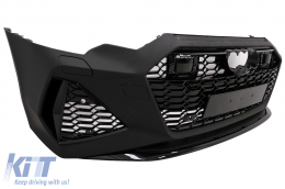 Frontstoßstange für Audi A6 C8 4K 2018+ RS6 Look Zentraler Grill Glänzend schwarz-image-6075537