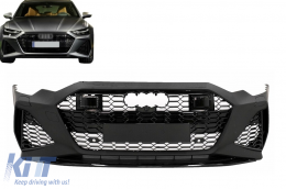 Frontstoßstange für Audi A6 C8 4K 2018+ RS6 Look Zentraler Grill Glänzend schwarz-image-6091671