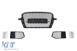 Frontstoßstange für Audi Q5 8R SUV 2012-2016 Gitter Bienenwabe SRA PDC Inhaber-image-6072193