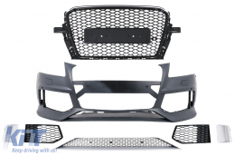 image-11-Frontstoßstange für Audi Q5 8R SUV 2012-2016 Gitter Bienenwabe SRA PDC Inhaber