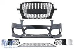 image-1-Frontstoßstange für Audi Q5 8R SUV 2012-2016 Gitter Bienenwabe SRA PDC Inhaber