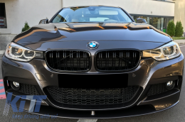 Frontstoßstange für BMW 3er F30 F31 2011+ M-Sport Look Gitter Doppelt Streifen Schwarz-image-6064034