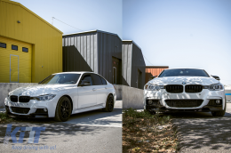 Frontstoßstange für BMW 3er F30 F31 2011+ M-Sport Look Gitter Doppelt Streifen Schwarz-image-6070111