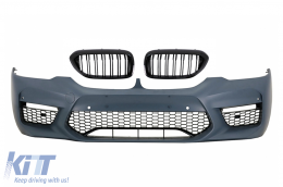 image-4-Frontstoßstange für BMW 5 G30 G31 17-19 Gitter Doppelt Streifen M5 Sport Look
