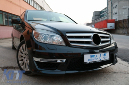 Frontstoßstange für Mercedes C-Klasse W204 S204 C204 2007-2015 Facelift C63 Look-image-6093681