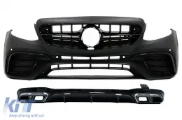 image-50-Frontstoßstange für Mercedes E W213 16+ E63s Look Diffusor Auspuff Alles schwarz