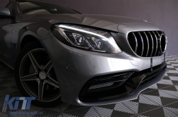 Frontstoßstange für Mercedes W205 S205 A205 C205 2014-2018 C63 Look Gitter Chrom-image-6086085