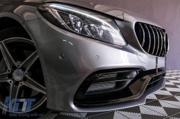 Frontstoßstange für Mercedes W205 S205 A205 C205 2014-2018 C63 Look Gitter Chrom-image-6086086