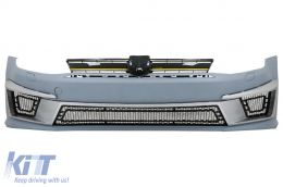 image-57-Frontstoßstange für VW Golf 7 VII 2013-2016 R 400 Look Schwarz Gelb Einfügungen