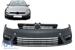 image-32-Frontstoßstange für VW Golf 7 VII 2013-2017 R-Line Look Untere Verlängerung Nebellichter